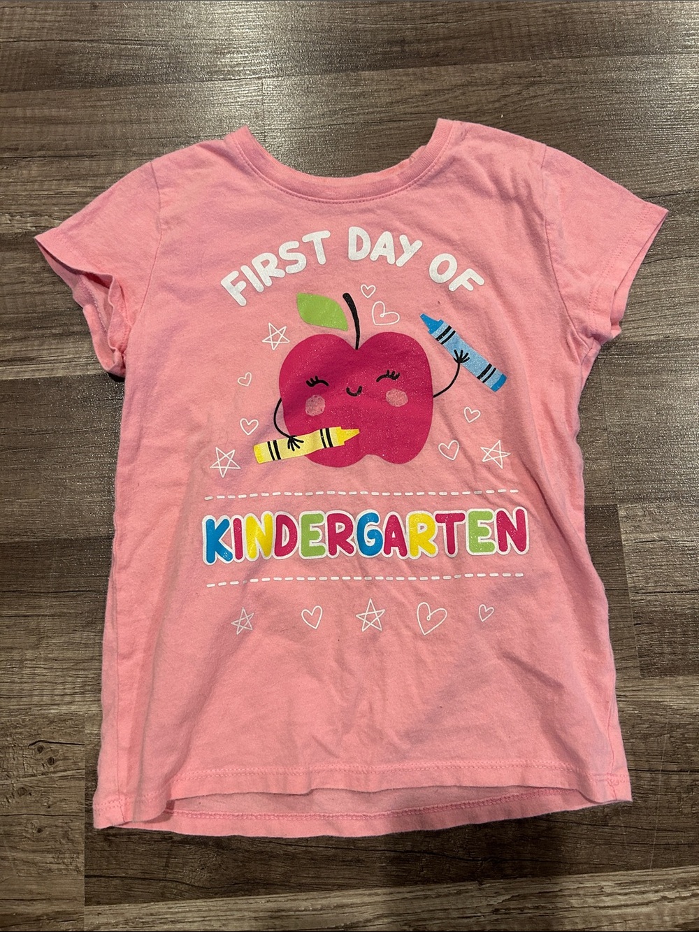 Place Pink 'First Day of Kindergarten' Graphic Tee with Colorful Print Size 5/6